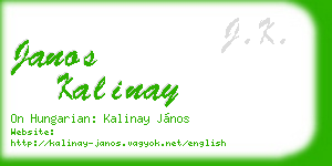 janos kalinay business card